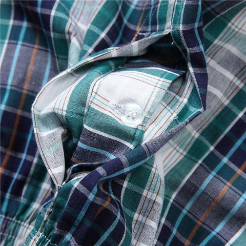 Shorts Casual Cotton Sleep Underpants High Quality Brands Plaid Loose-MF01612-Veeddydropshipping