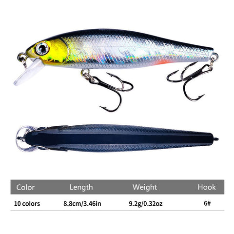 Minnow Crank Wobbler Jerkbait Fishing Lure 8.8Cm 9G Isca Artificial Carkbait Wobblers -OS00504-Veeddydropshipping