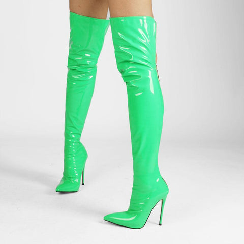 Knee Boots Back Zipper Long Boots Ladies Pointed Toe-BS00986-Veeddydropshipping