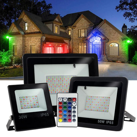 RGB Led Floodlight 10W 30W 50W 100W AC220V Flood Light Outdoor Wall-TI00866-Veeddydropshipping