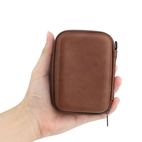 Portable USB Data Cable Organizer Leather Earphone Storage Leather Bag Headphone Case-PA00911-Veeddydropshipping