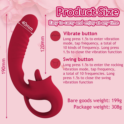 Clitoral Licking G Spot Vibrator Realistic Dildo Clitoralis Stimulator  -BH01255-Veeddydropshipping