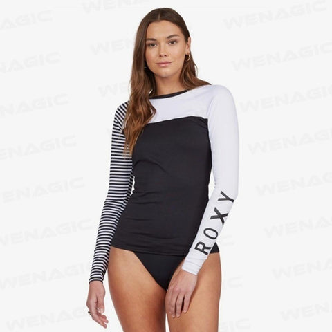 Women Surf Rash Guard Surfing Diving Swimwear Tight Long Sleeve T-Shirt Snorkeling -OS00244-Veeddydropshipping