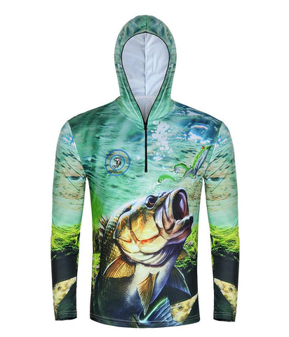 Custom Hot Sale UPF 50 Men Half Zipper Slim Fit Hoodie Printing Fishing -OS00620-Veeddydropshipping