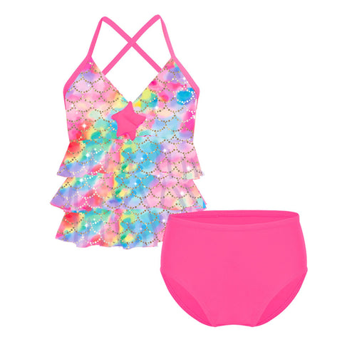 Kids Girls Mermaid Swimsuit Bathing Suit Bikini 2pc Set Swimwear Swimsuit Baby -OS00093-Veeddydropshipping