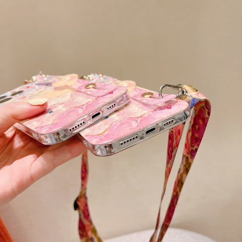 Bling Wristband Flower Soft Phone Case For Huawei P40 Lite P30 Pro P50 Nova 8-PA00264-Veeddydropshipping