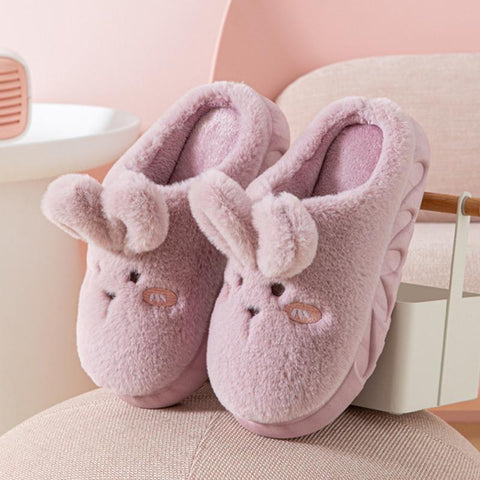 Women Lovely Bunny Rabbit Slides Indoor Bedroom Platform-BS01079-Veeddydropshipping