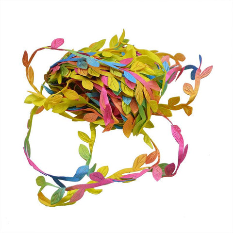 Silk Leaf-Shaped Handmake Artificial green Leaves-HA00693-Veeddydropshipping