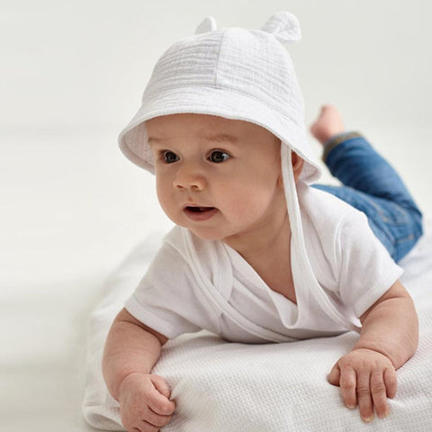 Spring Autumn Solid Color Soft Baby Bucket Hat Cotton Fisherman Hats Kids-TB00421-Veeddydropshipping