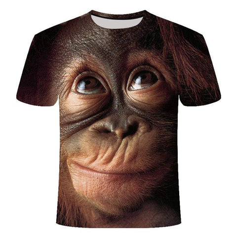 Short Sleeve Street Casual Top Fun Animal Harajuku Large Men's T-shirt-Veeddydropshipping