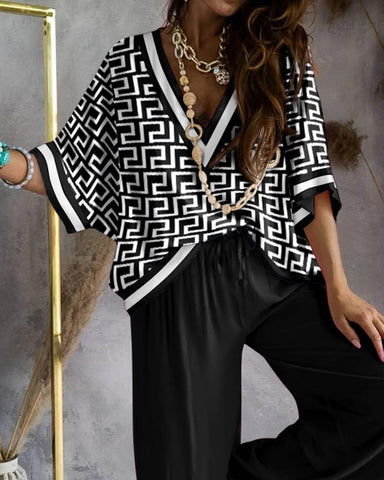 Women Tracksuit Long Sleeve Two Piece Set Sweatshirt-WF00390-Veeddydropshipping