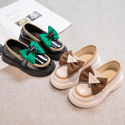 British Style Leather Shoes for Girls Children 2023 Round-TB00113-Veeddydropshipping