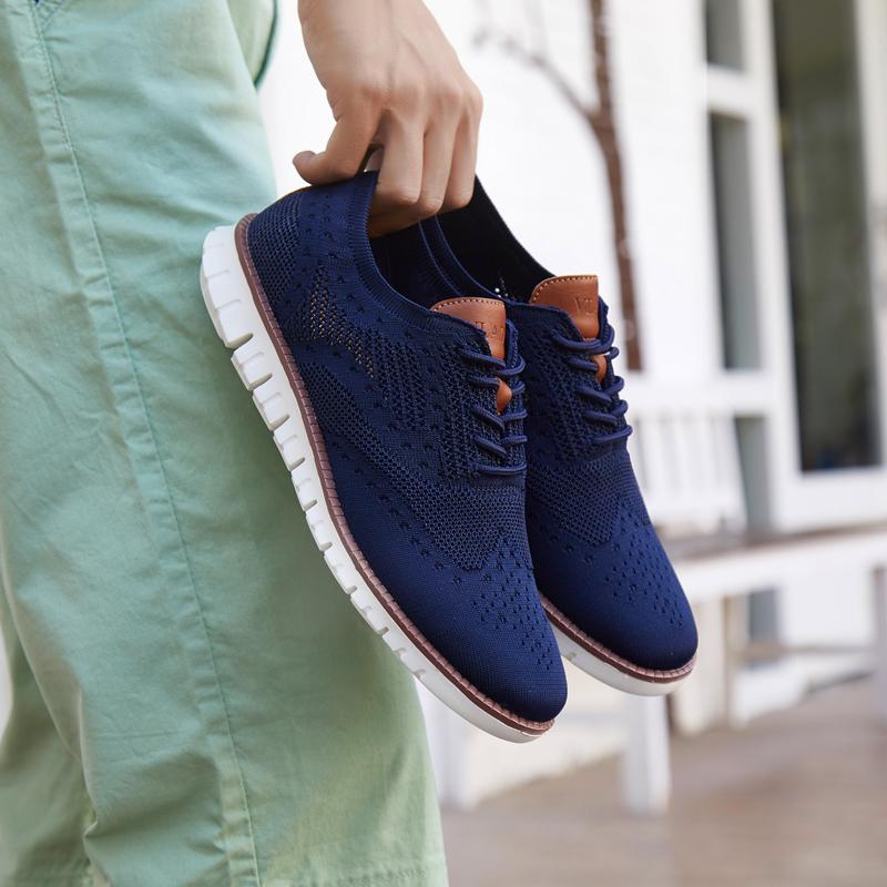 New Stylish Mens Casual Shoes Blue Flyknit Swnaker-BS01401-Veeddydropshipping