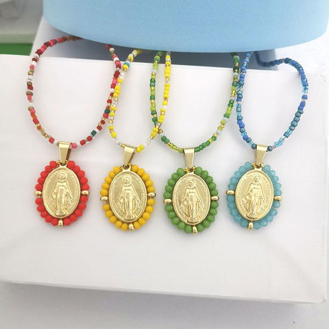 Mary Stainless Steel Pendant Charm Necklace Women  -JW00187-Veeddydropshipping