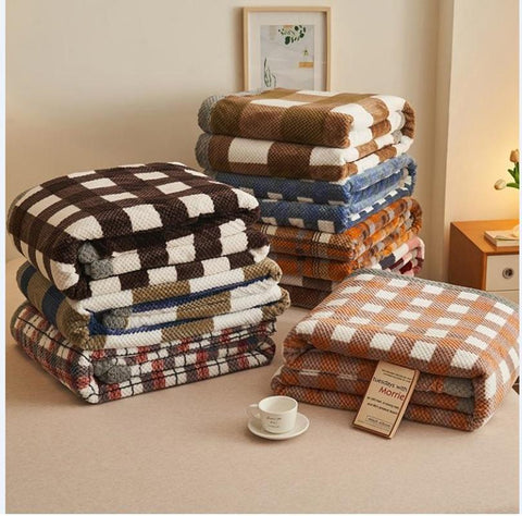 Throw Soft Chenille Yarn Knitted Blanket-HA00436-Veeddydropshipping