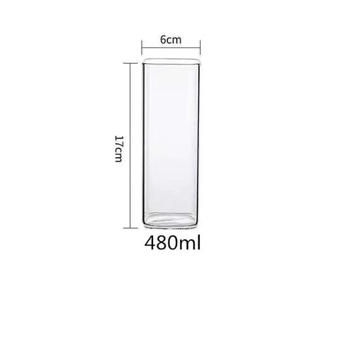 Square Glass Cup Mug Heat-Resistant Water Cups-HA01278-Veeddydropshipping