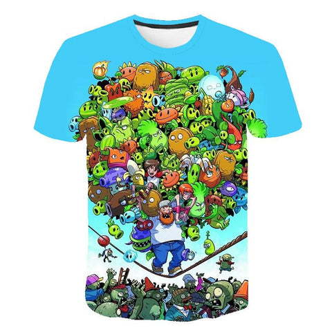 Plants vs Demons Summer T-shirt funny t shirt Boys Girls T-Shirt 3d Print-TB01146-Veeddydropshipping
