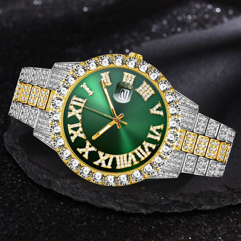 Luxury Gold Stainless Steel Full Diamond  Quartz Wristwatches-JW00746-Veeddydropshipping