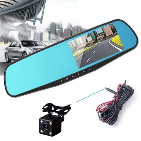 Car Rearview Mirror Dual Lens Driving Video Recorder Rearview Dash Camera-AM00714-Veeddydropshipping