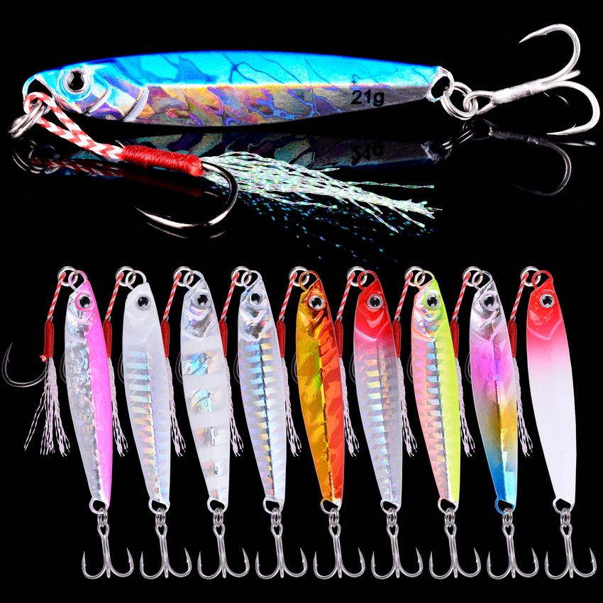 Aorace 10Pcs Super Quatity Metal Casting Jig 7g-10g-21g-28g Shore Drag Cast Jigging -OS00391-Veeddydropshipping