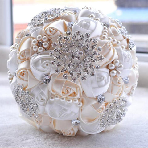 Artificial Wedding Bouquets Flower Rhinestone-HA00748-Veeddydropshipping