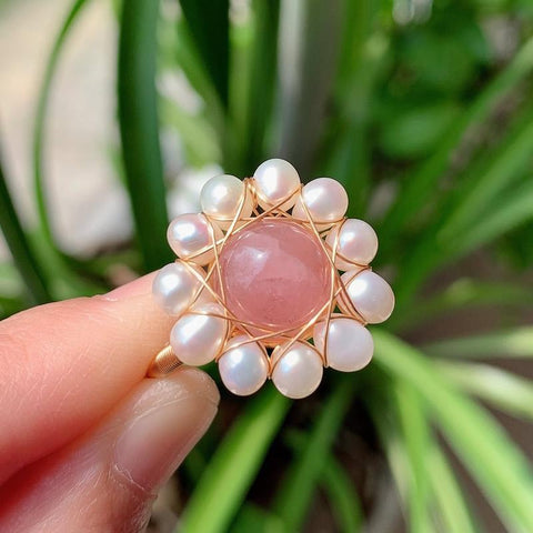 Elegant Natural Freshwater Pearl Rings Jewelry Open Rings -JW00444-Veeddydropshipping
