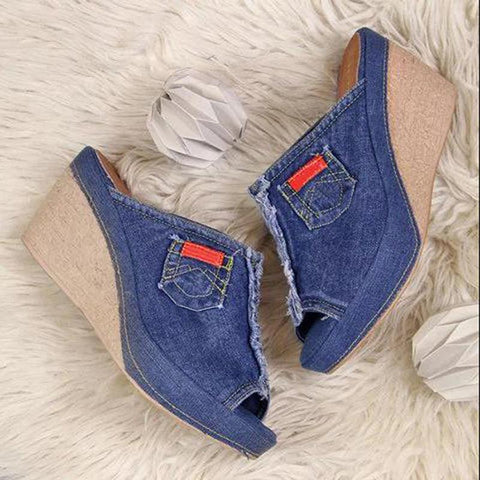 With Heels Stylish Womens Blue Cowboy Comfortable-BS00886-Veeddydropshipping