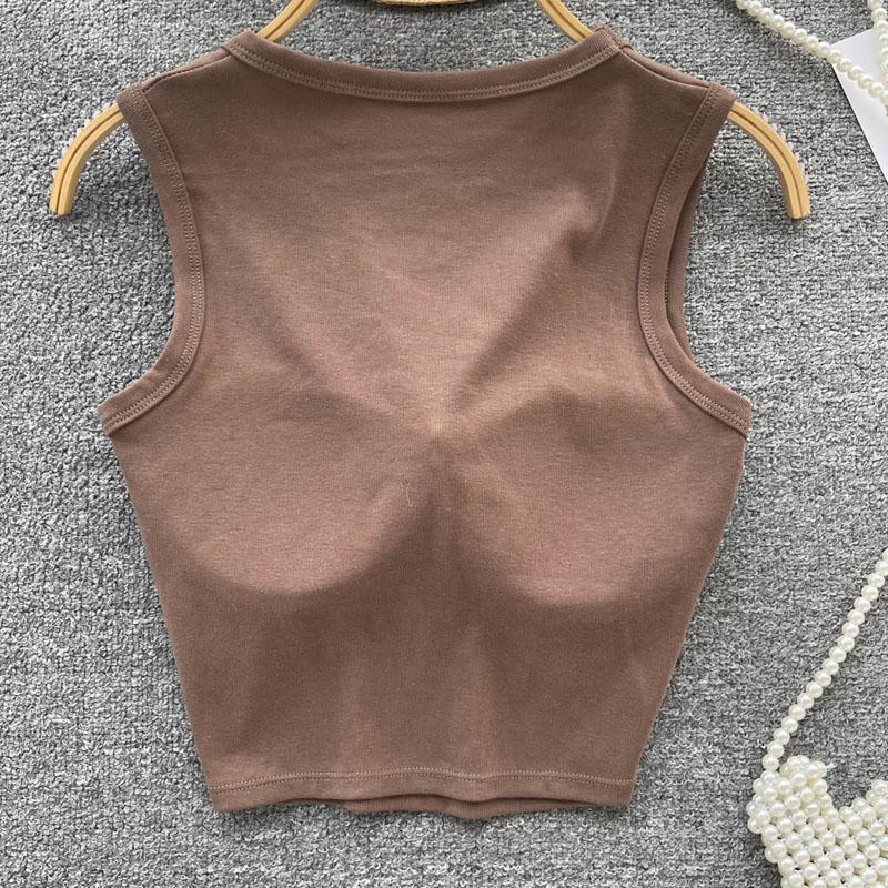 Women Sexy Low-Collar Sleeveless Camisole Tank Tops-WF00324-Veeddydropshipping