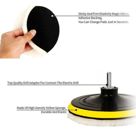 5Pcs Car Polishing Pad Set Wool Buffing Wheel Tool 3/4/5/6/7-AM00395-Veeddydropshipping