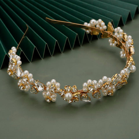 Trendy Preal Bridal Crown Diamonds Handmade Wedding Hair  -JW00554-Veeddydropshipping