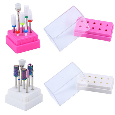Acrylic Nail Drill Bits Storage Box Holder Display Nail Files -BH01053-Veeddydropshipping