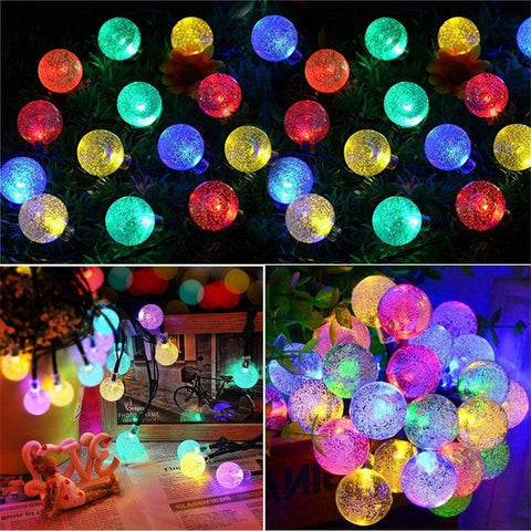Solar String Lights Outdoor 60 Led Crystal Globe Lights with 8 Modes-TI00836-Veeddydropshipping