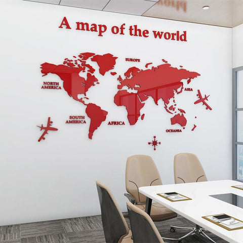 World Map Wall  3D Acrylic Wall Stickers-HA00208-Veeddydropshipping