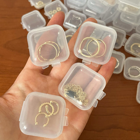Small Boxes Square Transparent Plastic Box Jewelry -JW01675-Veeddydropshipping
