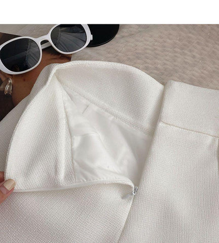 Casual High Waist Pocket  Tweed Shorts Women-WF00541-Veeddydropshipping