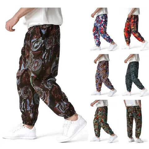 Cotton Linen Sport Joggers Casual Trouser-MF00632-Veeddydropshipping