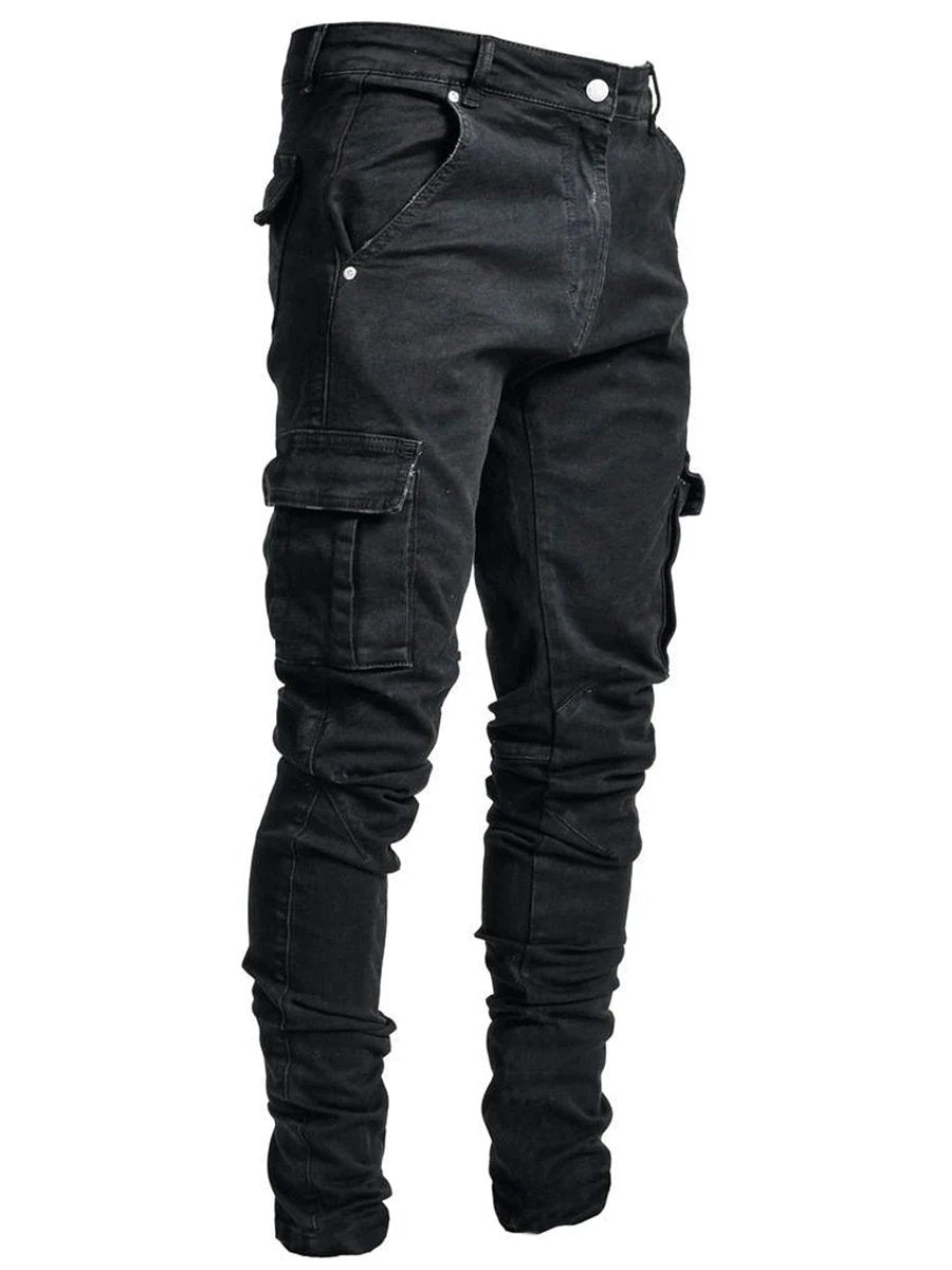 Denim Trousers Multi Pocket Cargo Jeans Men New-MF00536-Veeddydropshipping