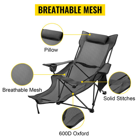 Outdoor Folding Camp Chair Backrest With Footrest-HA01636-Veeddydropshipping