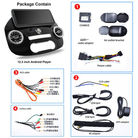 12.3Inch 2Din Android 12 Car Radio For Mercedes Benz Vito 116 2016 Stereo-AM00640-Veeddydropshipping