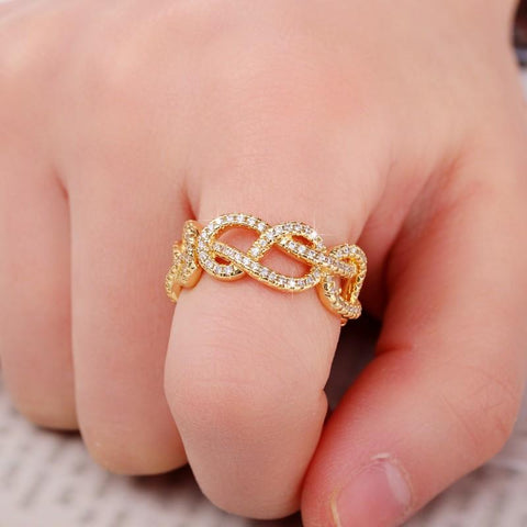 Twist Design Ring for Woman CZ Female Finger Fashion Jewelry-JW01407-Veeddydropshipping