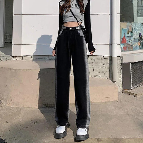 Streetwear High Waist Women Wide Leg Pants-WF00399-Veeddydropshipping