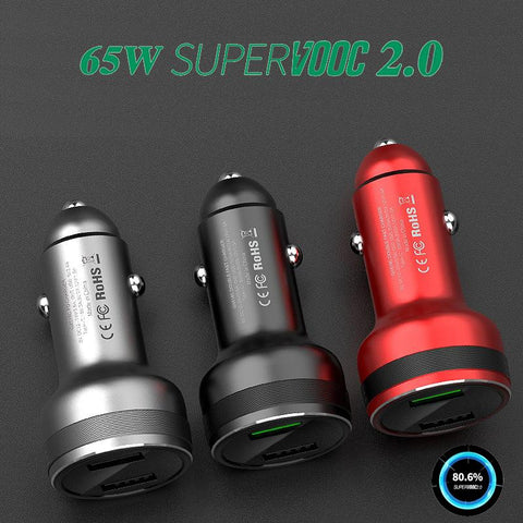 65W 2.0 Car Charger Fast Car Charging Type-C Cable-Veeddydropshipping