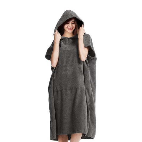 Sun Protection Bathrobe Bath Towel Extra Large Hooded Beach Towel Changing Robe -OS00226-Veeddydropshipping