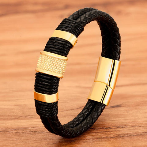 Leather Rope Wrap Special Style Classic Stainless Steel -JW00257-Veeddydropshipping
