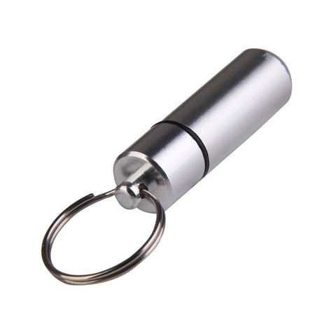 Stainless Steel Medicine Bottle Keychain Case Container-HA00792-Veeddydropshipping