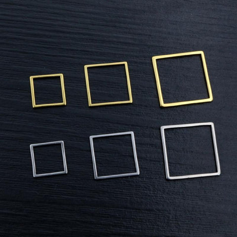 20pcs Square Charm Steel Pendant Open Mold Bezel DIY Jewelry Making-JW01615-Veeddydropshipping