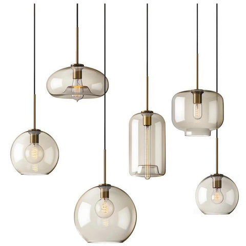 Modern hanging loft Glass Pendant Light-TI00339-Veeddydropshipping