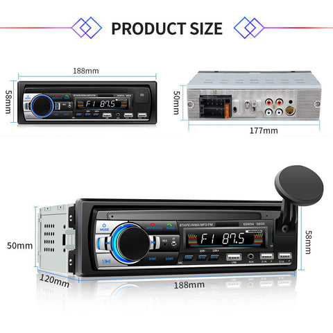 2 din car radio 12V 24V Bluetooth V5.0 Car Audio Stereo In-dash FM Aux-AM00544-Veeddydropshipping