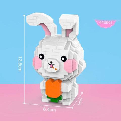 2023 Micro Cute Rabbit  Block DIY Carrot Guitar Bunny Model Diamond-TB01494-Veeddydropshipping