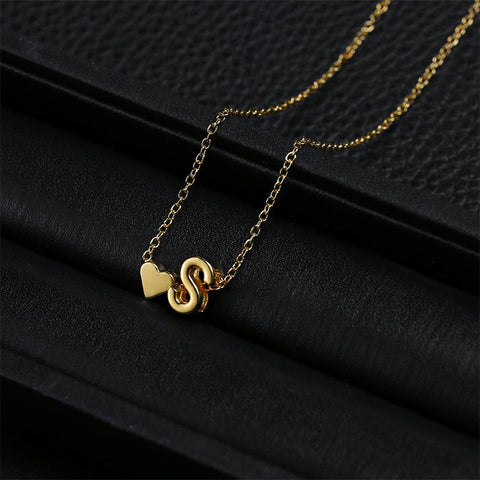 Heart A-Z Initial Letters Pendant Necklace For Women-JW01242-Veeddydropshipping